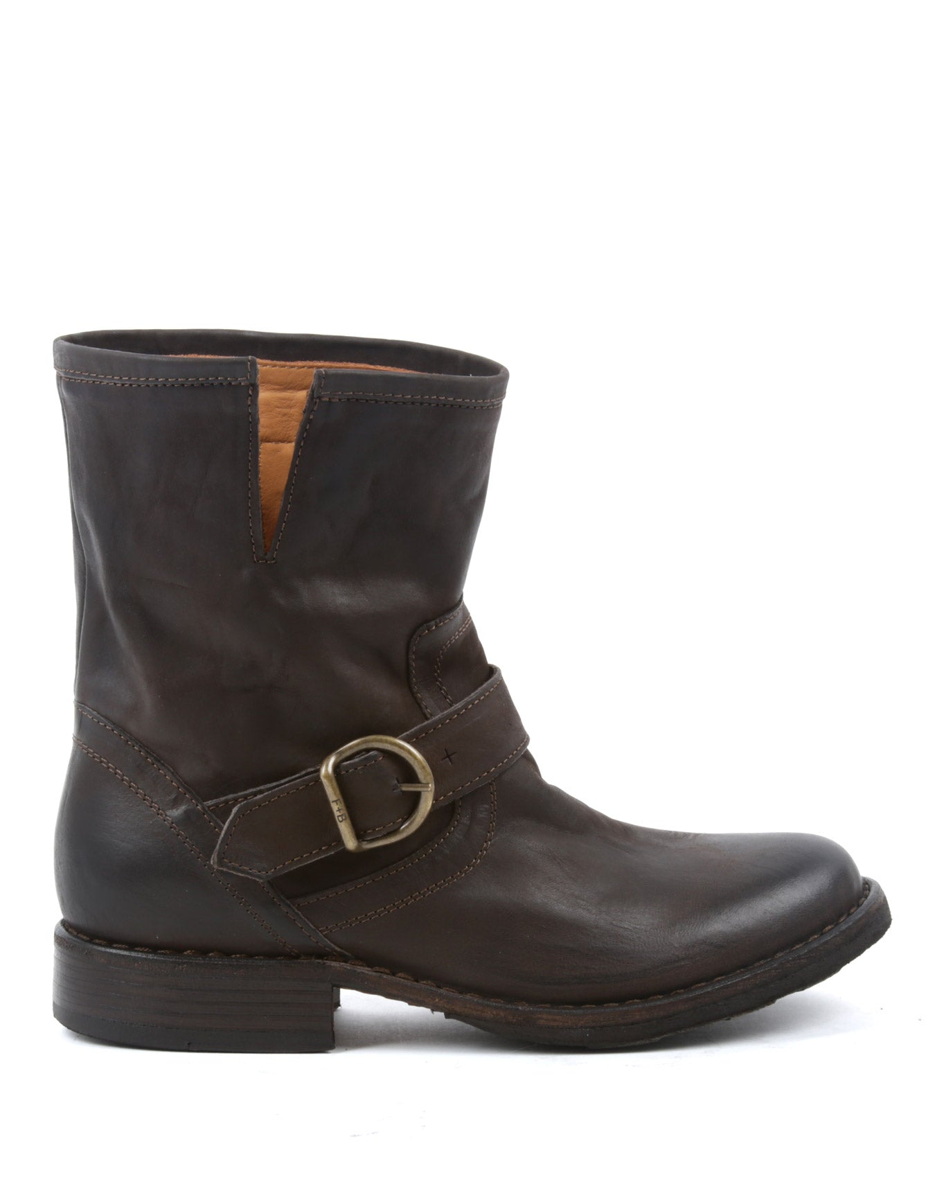 Fiorentini + Baker, ETERNITY ELI, Brown leather ankle biker  boots with adjustable strap and inside zip-Made in Italy-side