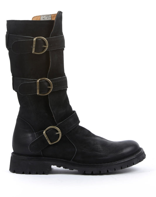 FIORENTINI + BAKER, ETERNITY MASSIVE M-7040, The 3 buckle iconic biker boot here it is set on a thick rubber sole for maximum effect. Handcrafted by skilled artisans. Made in Italy. Made to last.