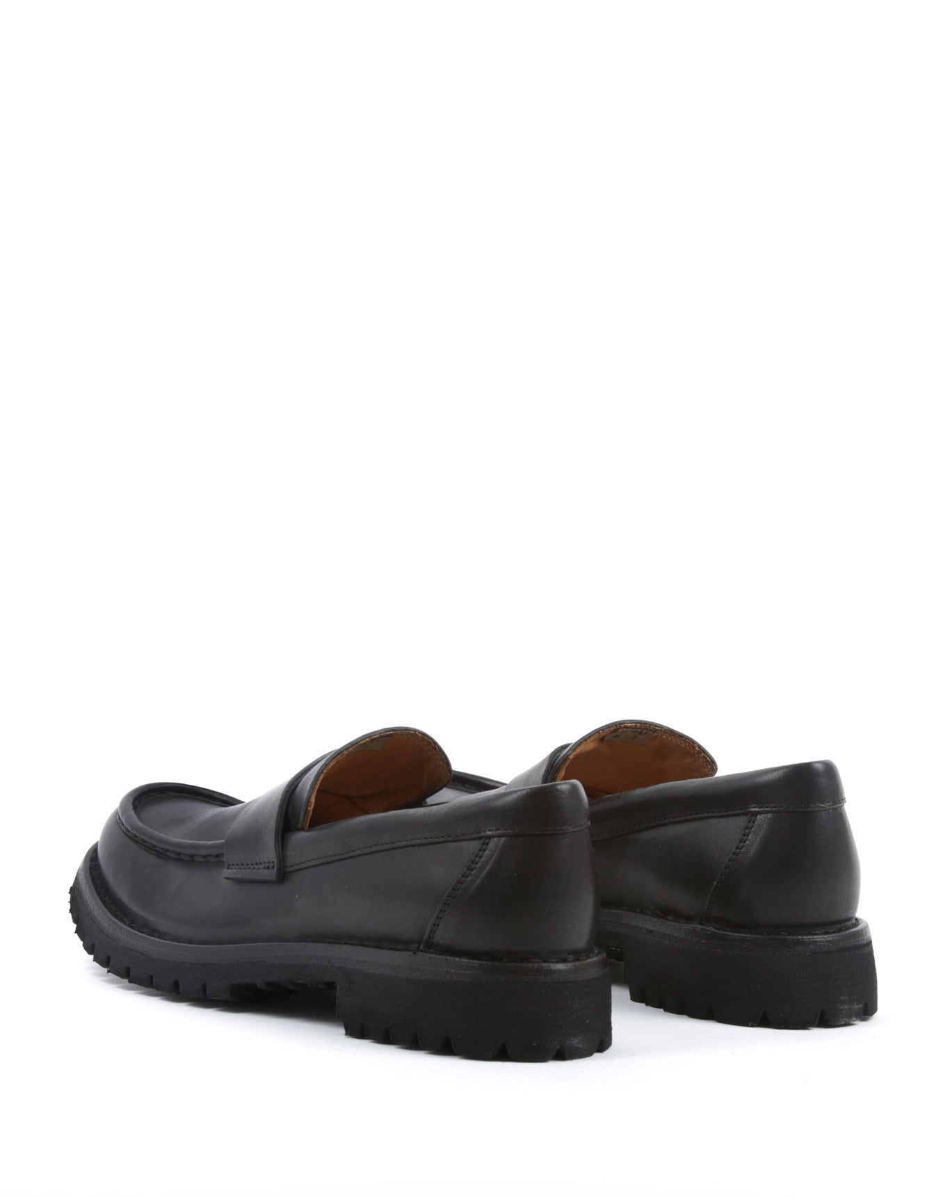 Fiorentini + Baker, ETERNITY MASSIVE M-EMMET, Black leather loafer with thick rubber sole-Made in Italy-back