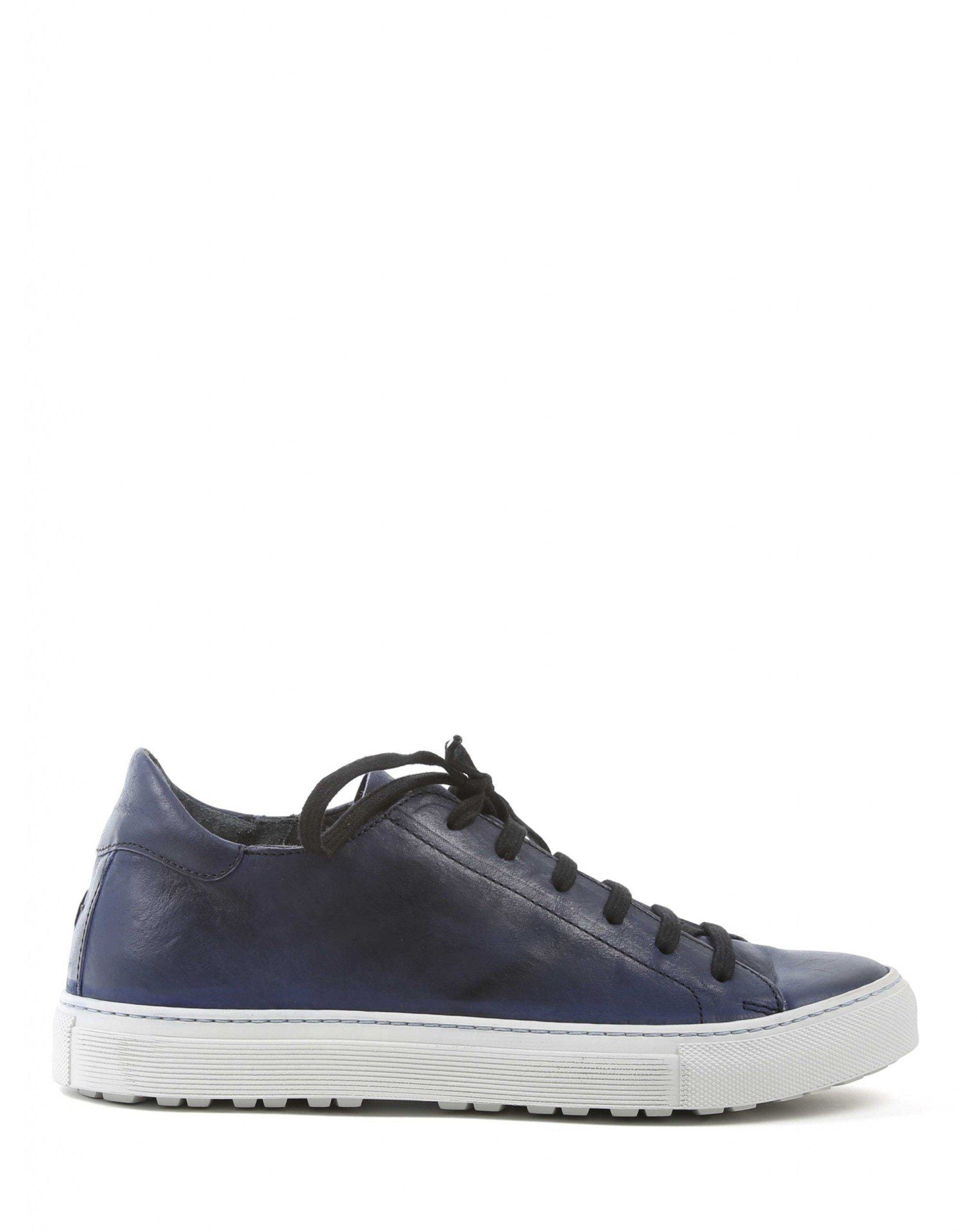 FIORENTINI + BAKER, BOLT BUK, Blue leather lace-up sneaker-Made in Italy-side