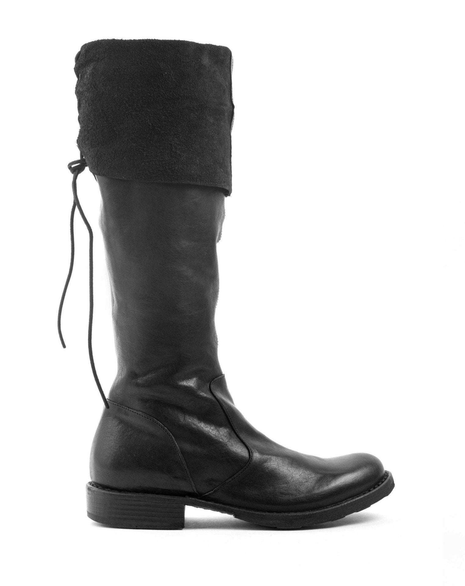 Fiorentini + Baker, ETERNITY 705,  black leather knee-high boot with inside zip - Made in Italy - side