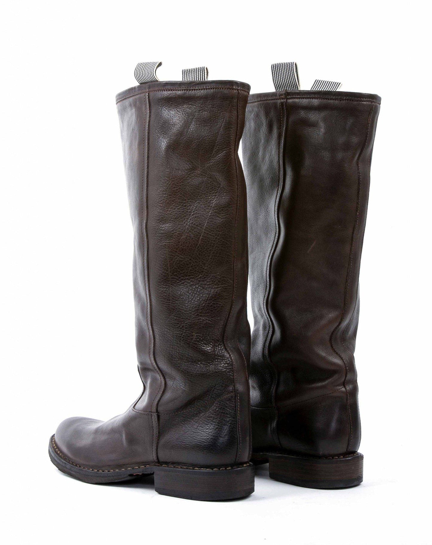 Fiorentini + Baker, ETERNITY 7460, Black leather knee-high pull-on boot-Made in Italy-back