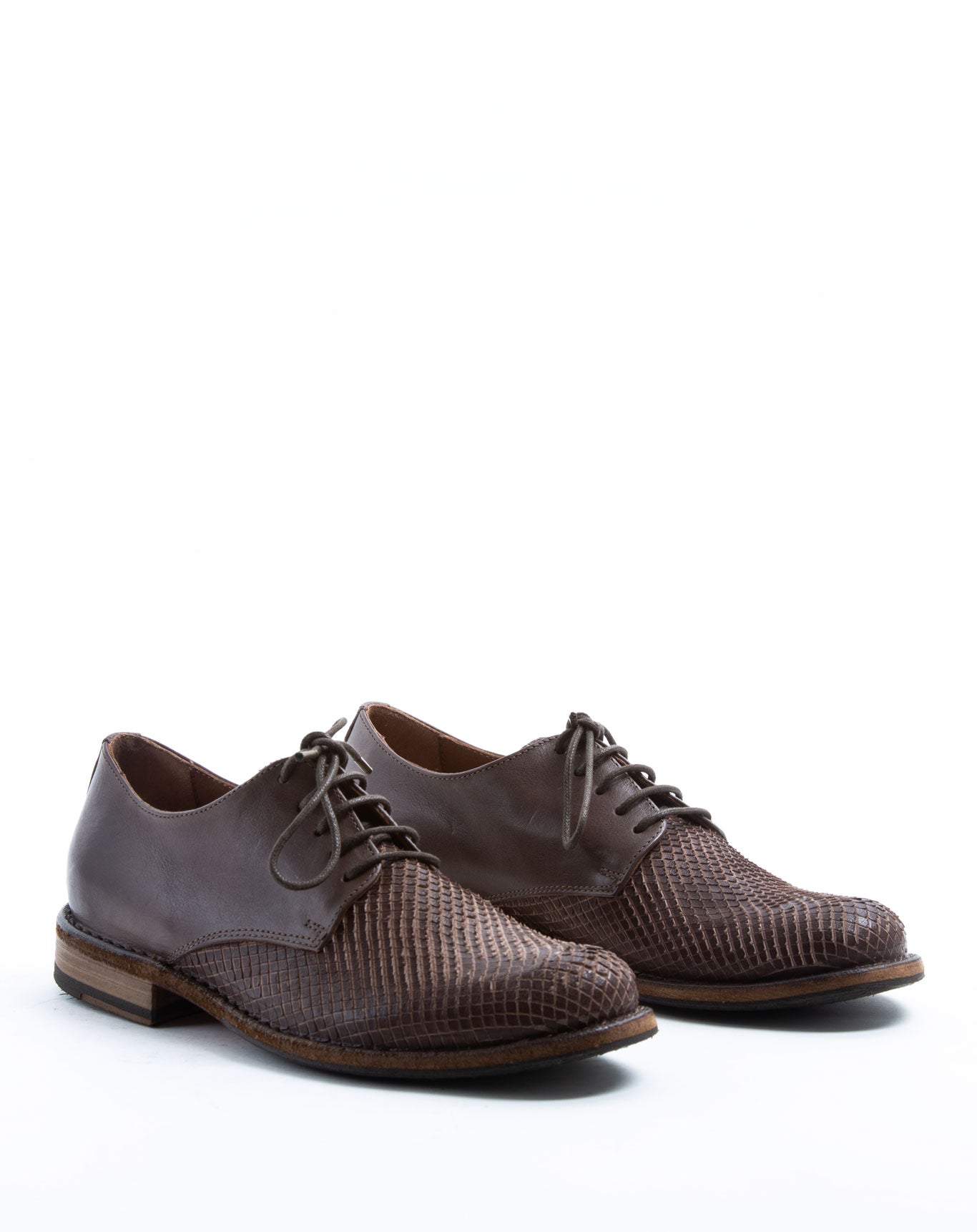 Fiorentini + Baker, FRATERNITY FRED,  Brown leather classic lace up shoes with lighter leather sole-Made in Italy-lateral