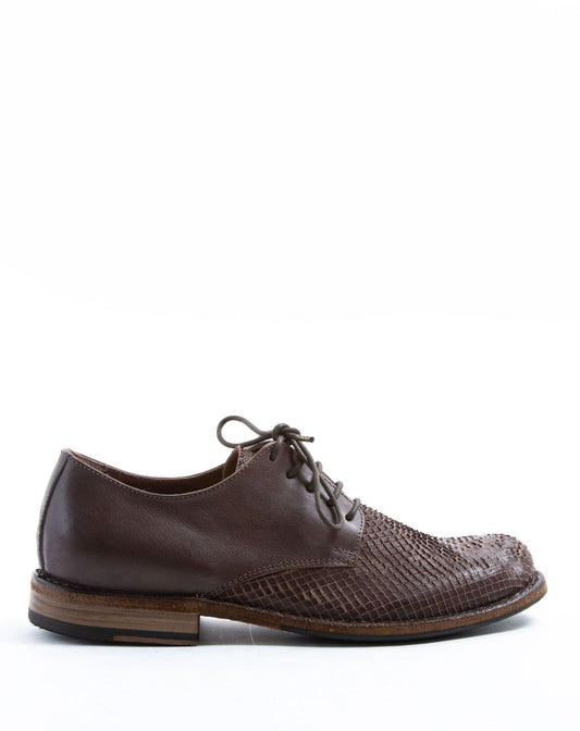 Fiorentini + Baker, FRATERNITY FRED,  Brown leather classic lace up shoes with lighter leather sole-Made in Italy-side