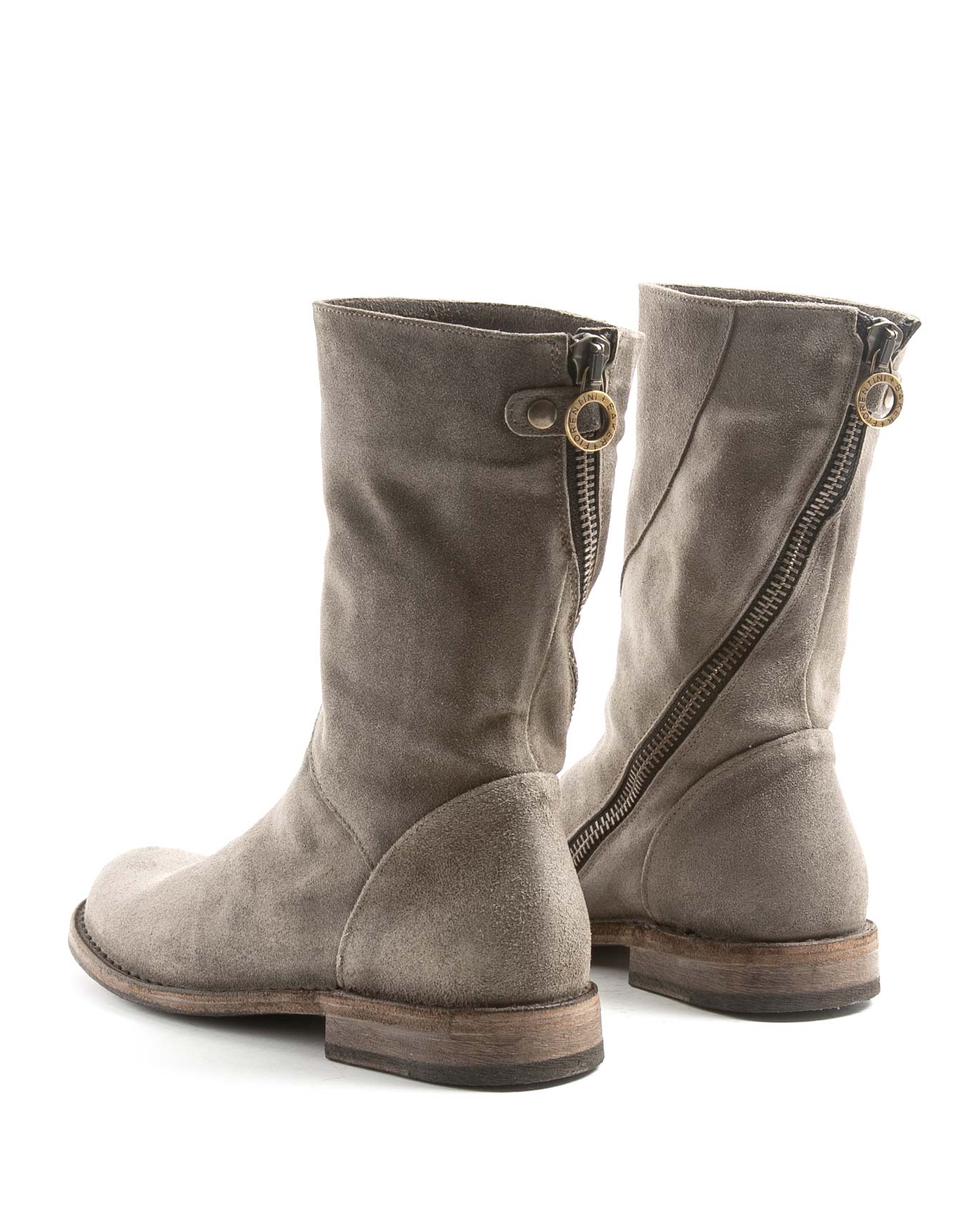 Fiorentini + Baker, FRATERNITY FEZE, Taupe suede mid-height boots with inside lateral zip-Made in Italy-back