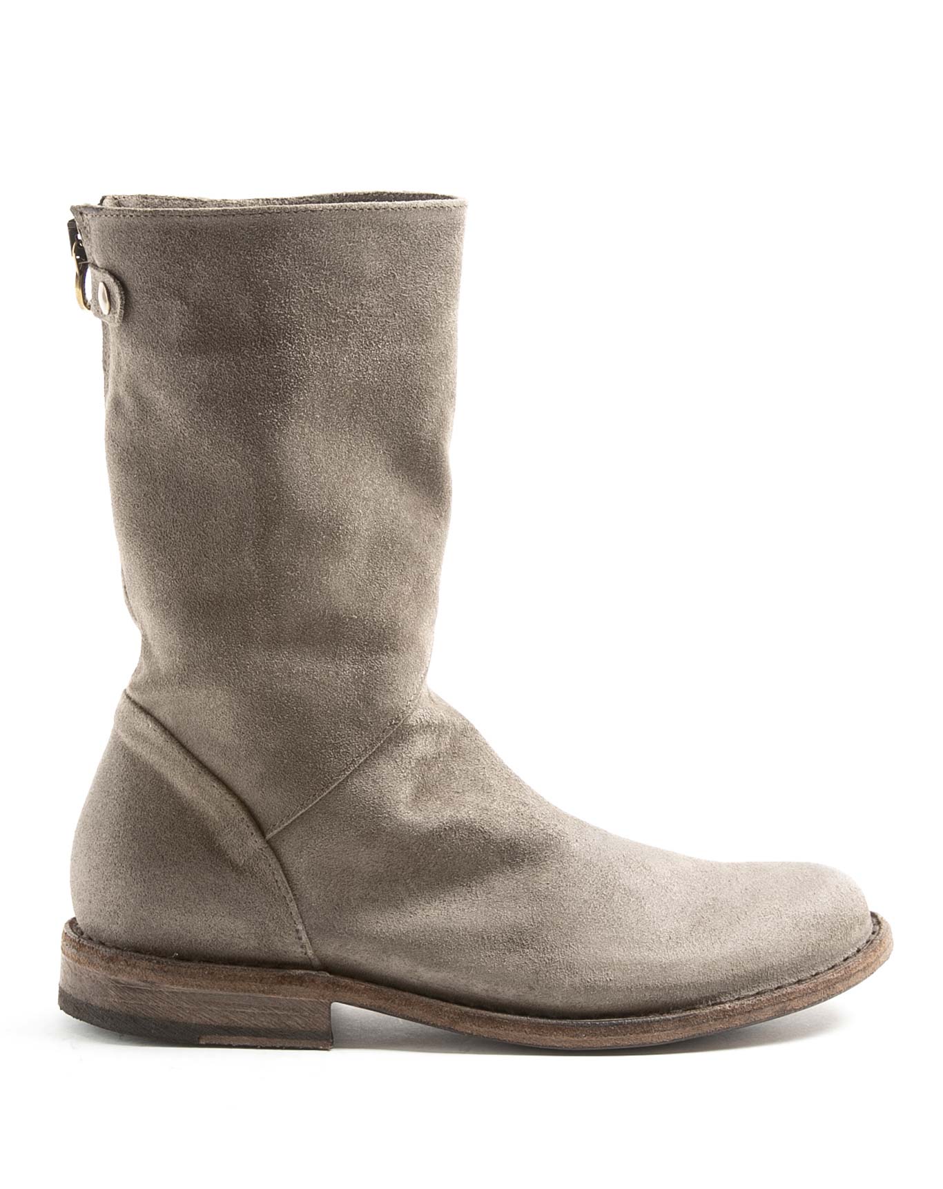 Fiorentini + Baker, FRATERNITY FEZE, Taupe suede mid-height boots with inside lateral zip-Made in Italy-side