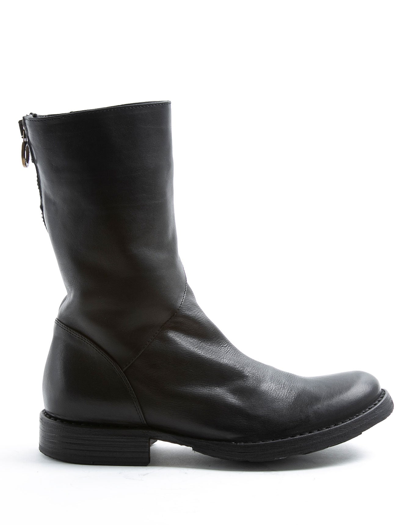 Fiorentini + Baker, ETERNITY EZEE, Black leather mid-height boots with inside diagonal zip-Made in Italy-side