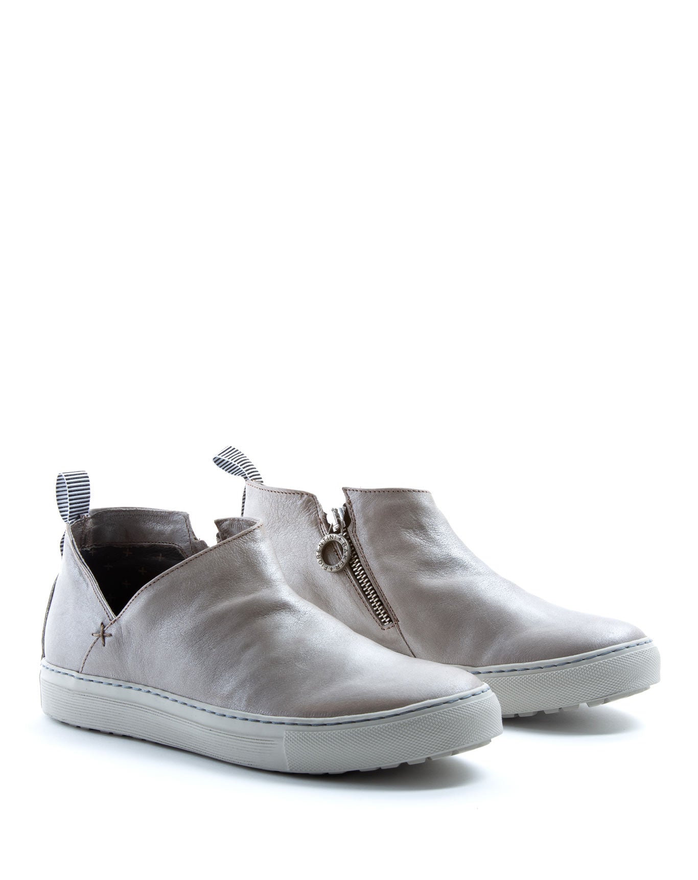 Fiorentini + Baker, BOLT BRIE, Black leather asymmetric sneakers with inside zip-Made in Italy-lateral