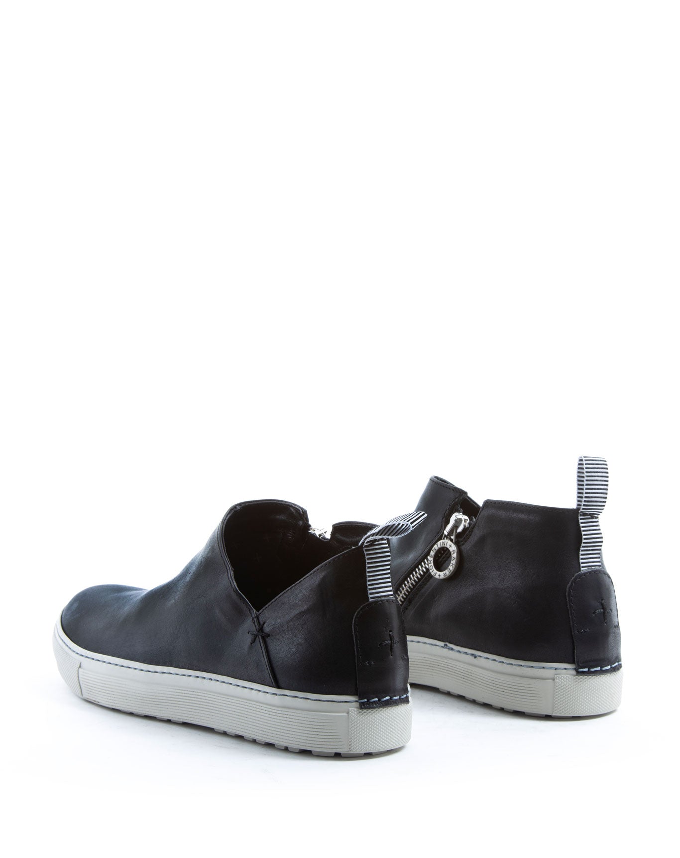 Fiorentini + Baker, BOLT BRIE, Black leather asymmetric sneakers with inside zip-Made in Italy-back