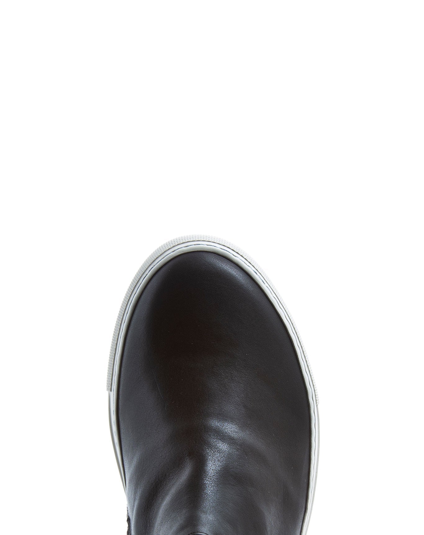 Fiorentini + Baker, BOLT BRIE, Black leather asymmetric sneakers with inside zip-Made in Italy-toe