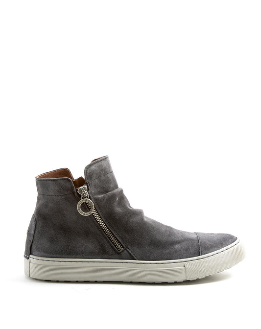 Fiorentini + Baker, BOLT BABET, Blue suede sneaker boot with lateral zips-Made in Italy-side