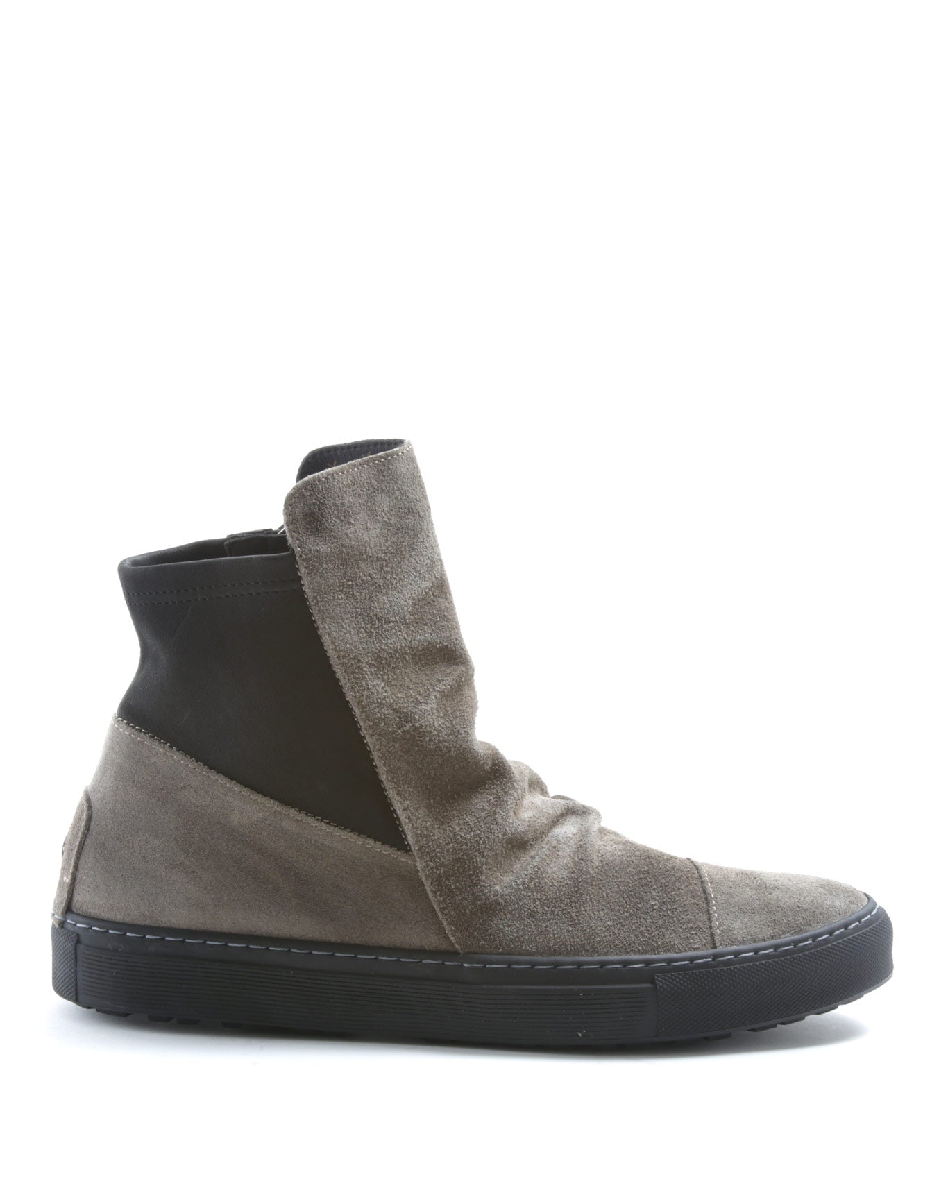 FIORENTINI + BAKER, BOLT BRET, Taupe suede sneaker boots with ruched vamp and inside zip-Made in Italy-side